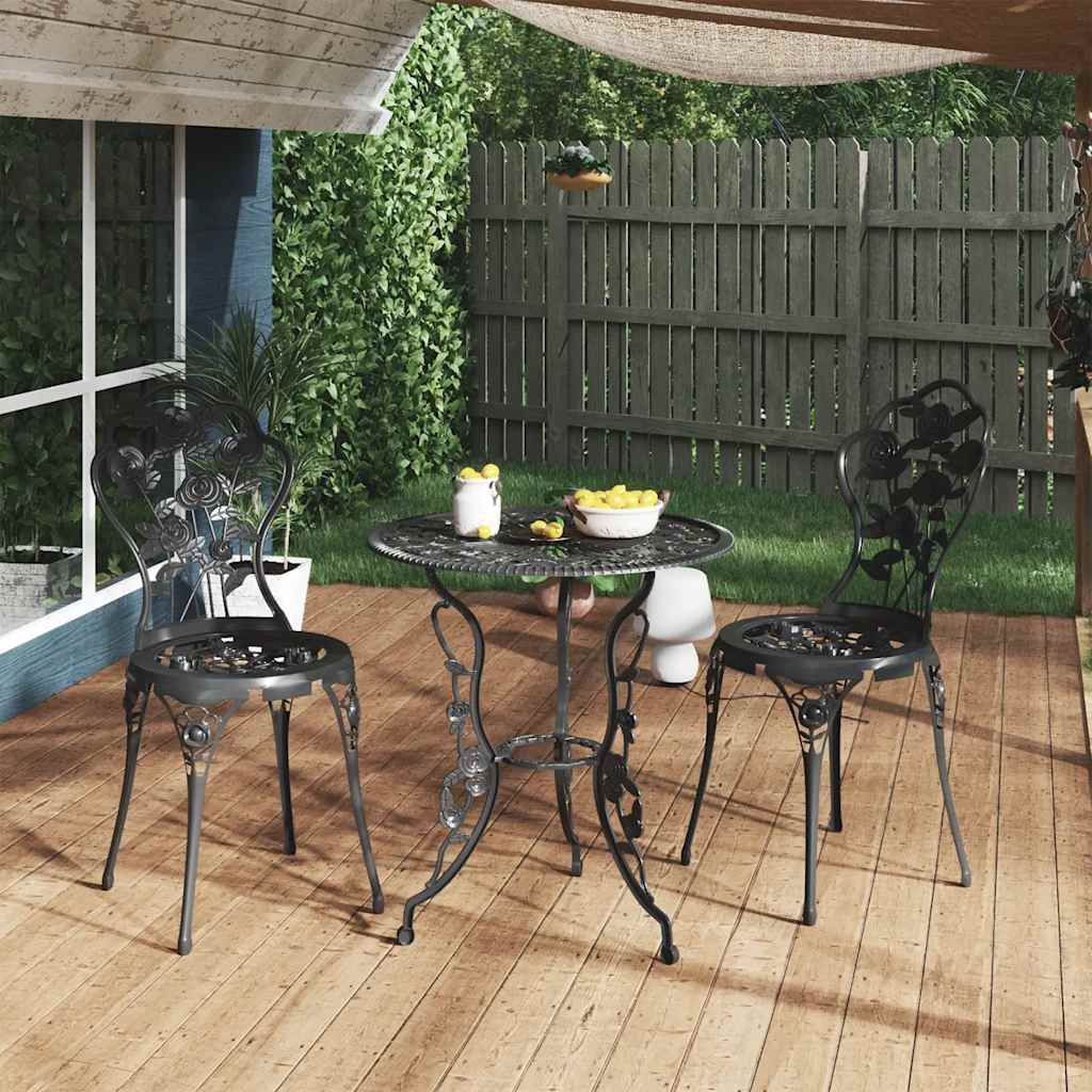 Bistro Set | Black | Cast Aluminium, Cast Iron | Medium