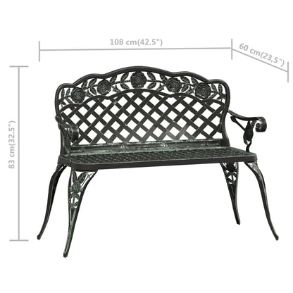 Garden Bench | Green | Cast aluminium | Medium | Durable | Garden Bench