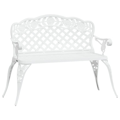 Garden Bench | White | Cast Aluminium, Cast Iron | 108 cm width