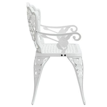 Garden Bench | White | Cast Aluminium, Cast Iron | 108 cm width