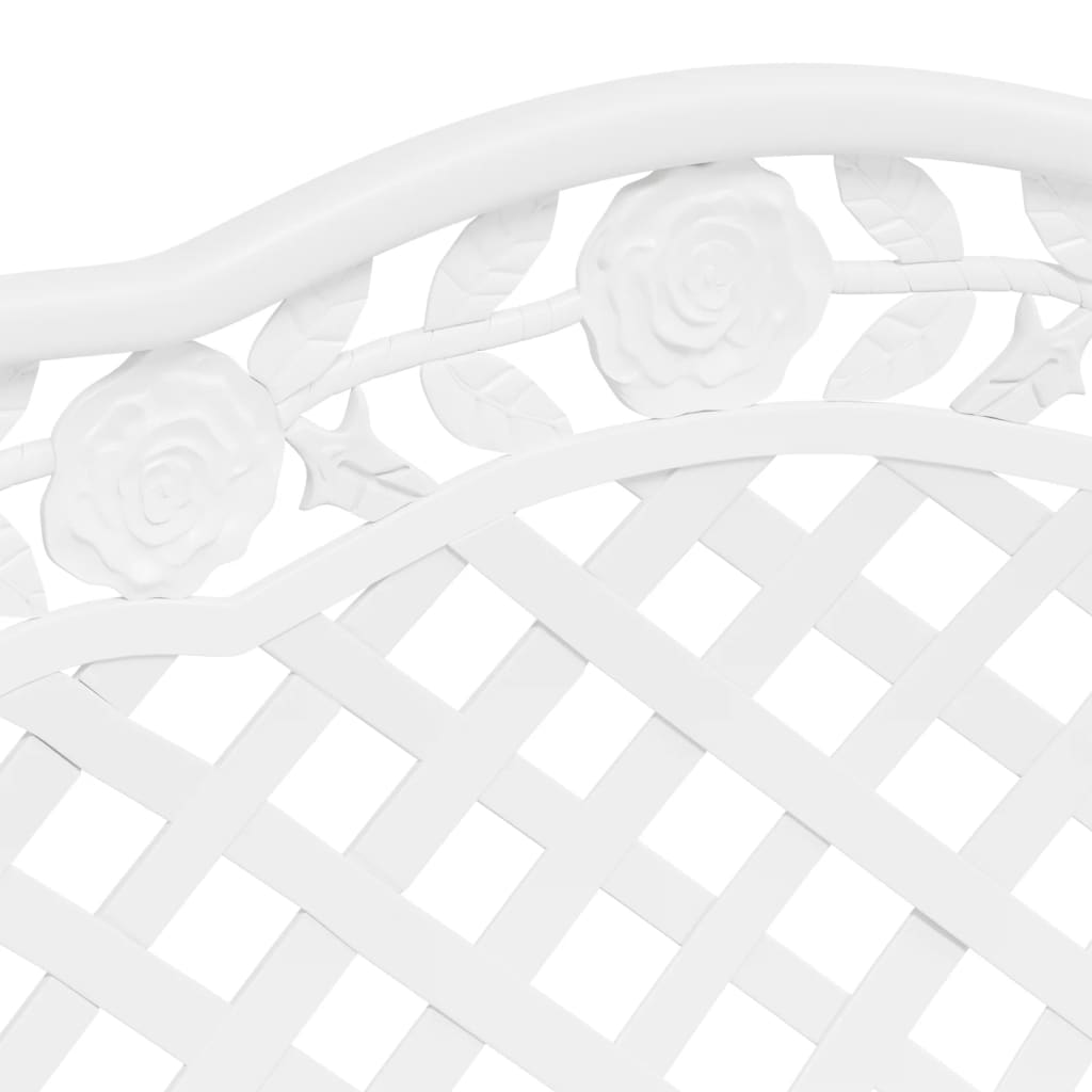 Garden Bench | White | Cast Aluminium, Cast Iron | 108 cm width