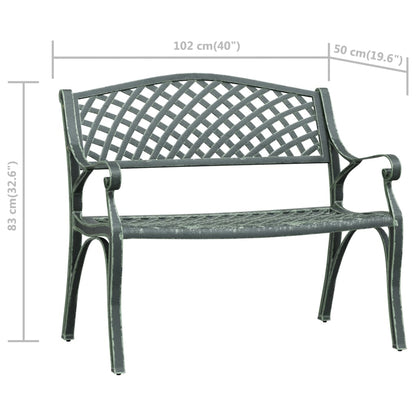 Garden Bench 102 cm Cast Aluminium Green