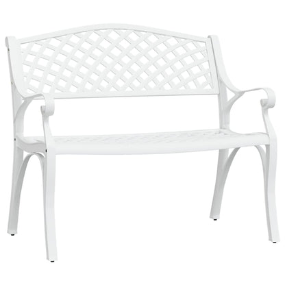 Garden Bench | White | Cast Aluminium, Cast Iron | Medium | Durable