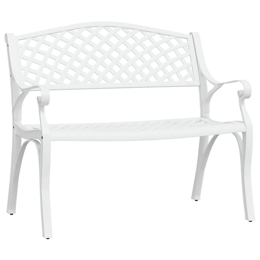 Garden Bench | White | Cast Aluminium, Cast Iron | Medium | Durable