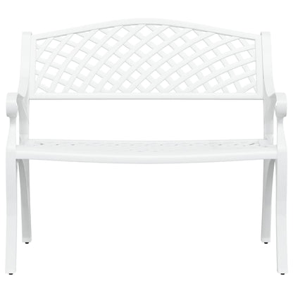 Garden Bench | White | Cast Aluminium, Cast Iron | Medium | Durable