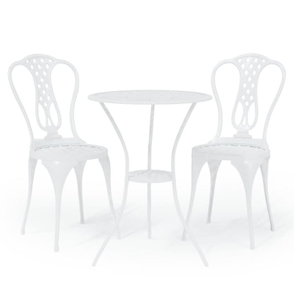Bistro Set | White | Cast aluminium | Small | Durable | Bistro Set