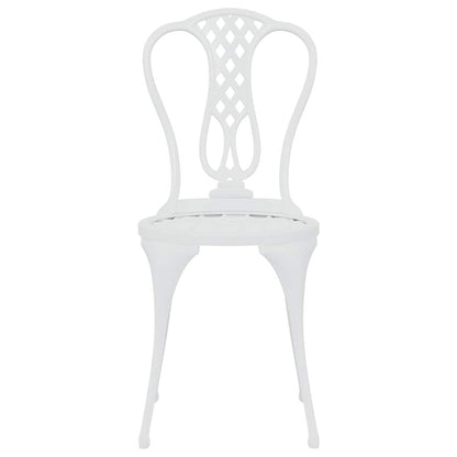 3 Piece Bistro Set Cast Aluminium White