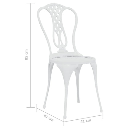 Bistro Set | White | Cast aluminium | Small | Durable | Bistro Set