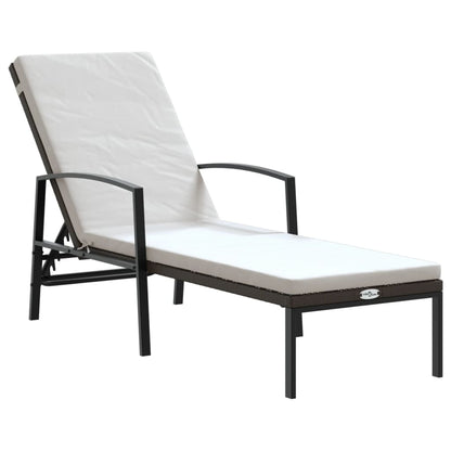 Sun Lounger With Table |  Set of 3 | Brown