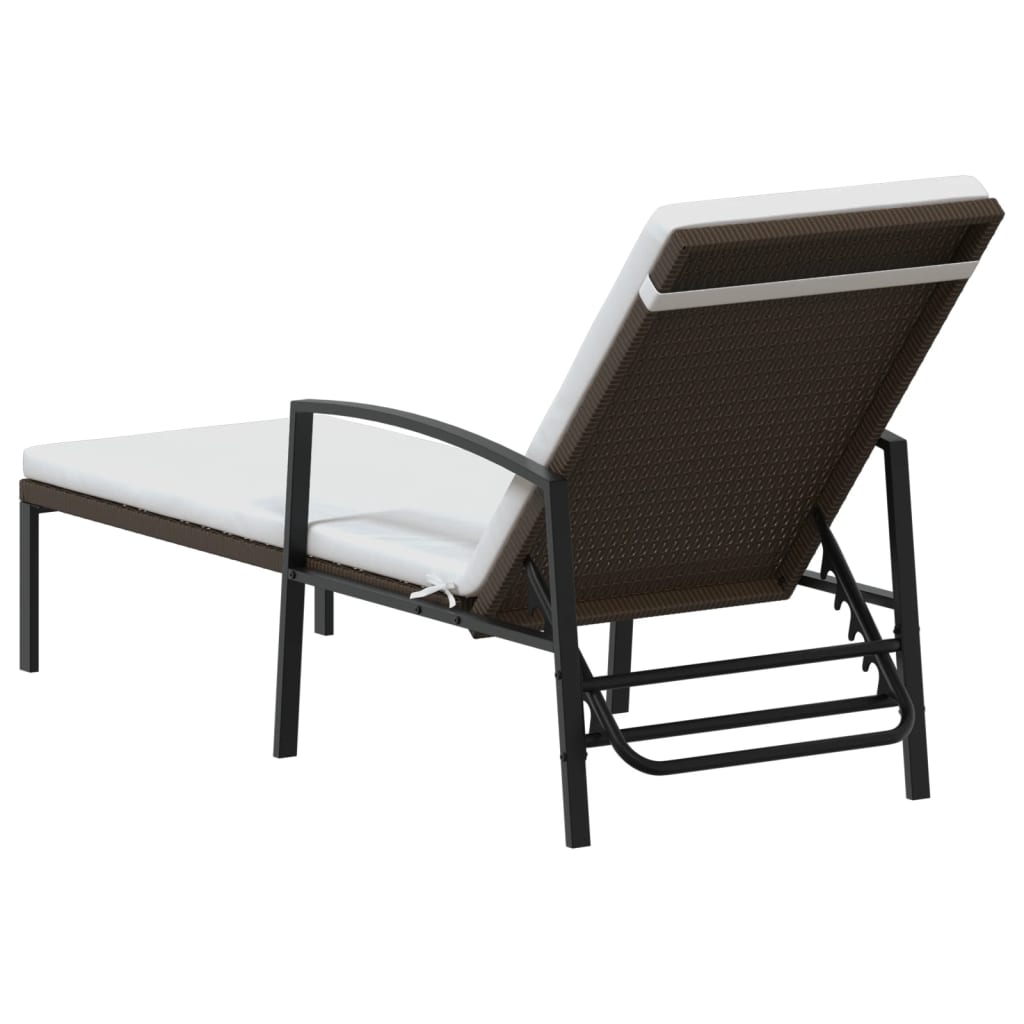 Sun Lounger With Table |  Set of 3 | Brown
