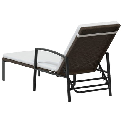 Sun Lounger With Table |  Set of 3 | Brown