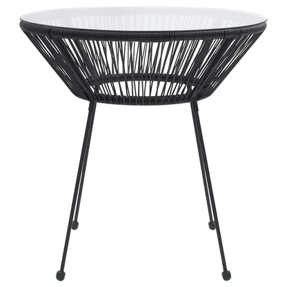 3 Piece Garden Dining Set Black