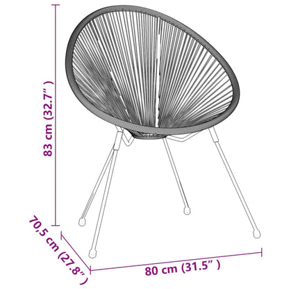 Dining Set | Black | Round PVC Rattan | Decorative Inlays | Dining Set