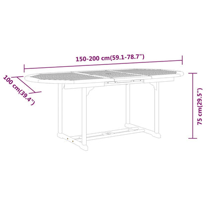 5 Piece Garden Dining Set Solid Wood Eucalyptus