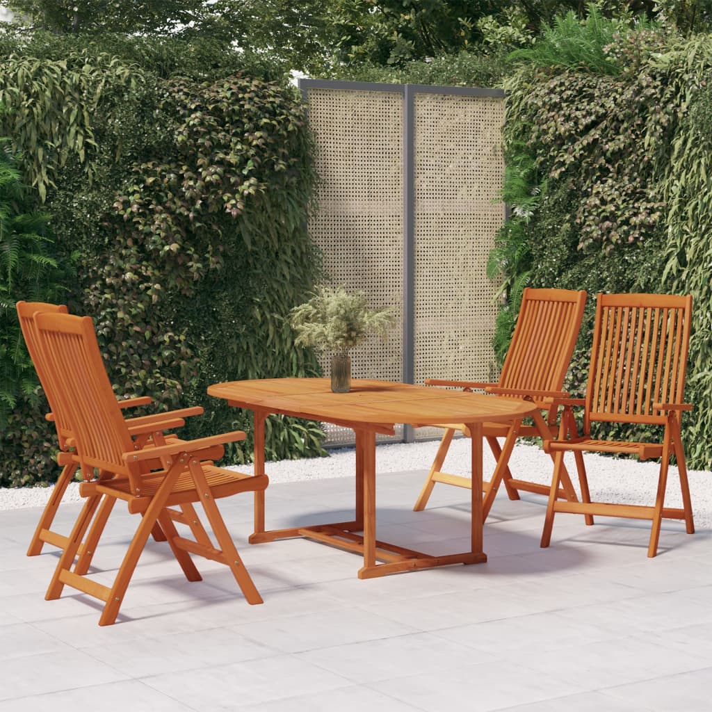 Garden Dining Set | Reddish-Brown | Solid Eucalyptus Wood | Medium