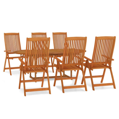 Garden Dining Set | Reddish-brown | Solid eucalyptus wood | Medium