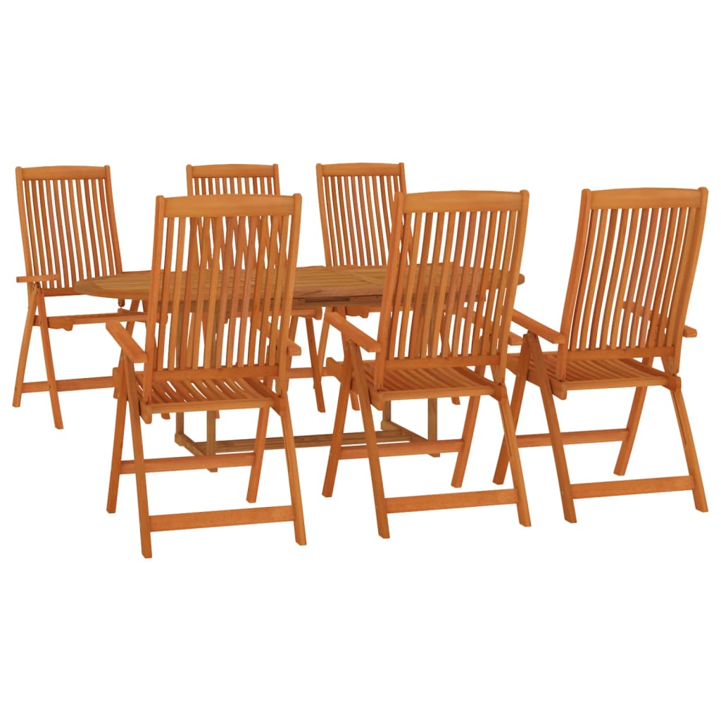 Garden Dining Set | Reddish-brown | Solid eucalyptus wood | Medium