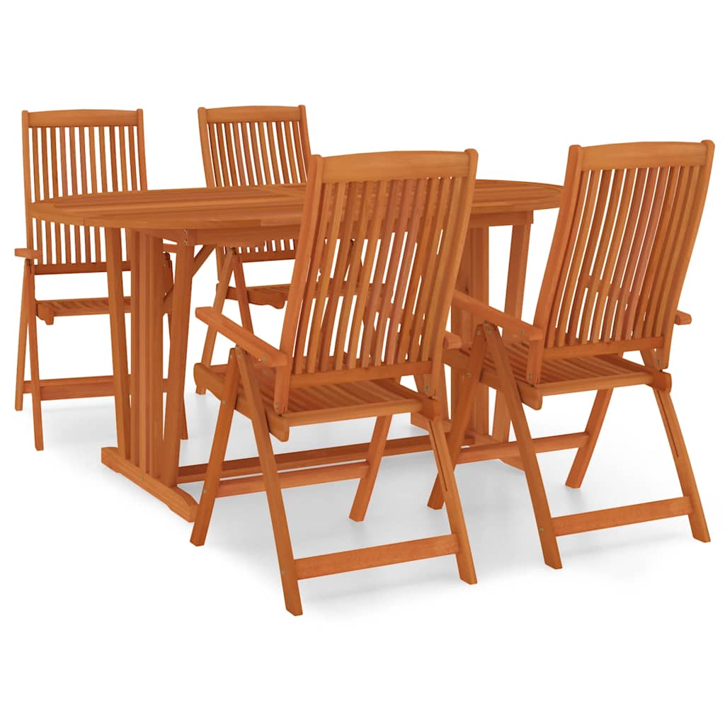 Garden Dining Set | Reddish-brown | Solid eucalyptus wood | Medium
