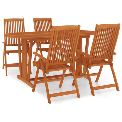 Garden Dining Set | Reddish-brown | Solid eucalyptus wood | Medium