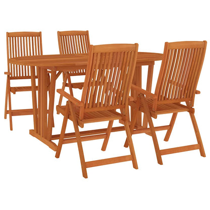 Garden Dining Set | Reddish-brown | Solid eucalyptus wood | Medium