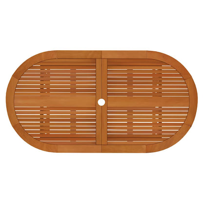 Garden Dining Set | Reddish-brown | Solid eucalyptus wood | Medium