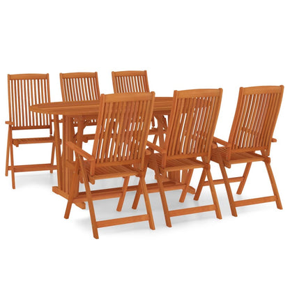 Garden Dining Set | Reddish-brown | Solid eucalyptus wood | 7 Piece Set
