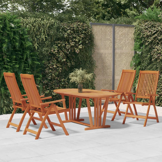 Garden Dining Set | Reddish-Brown | Solid eucalyptus wood | Medium