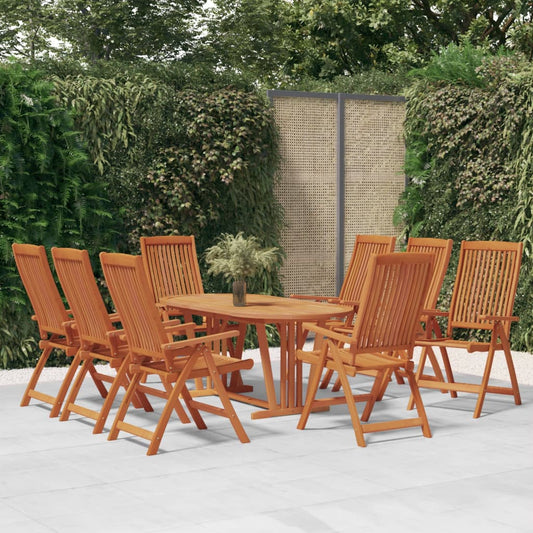 Garden Chair | Set of 8 | Natural wood | Solid eucalyptus wood | Standard
