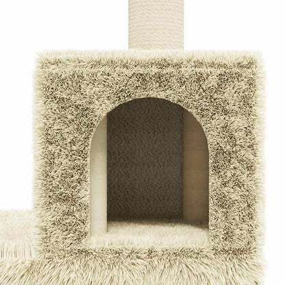 Cat Tree with Sisal Scratching Posts Cream 188 cm