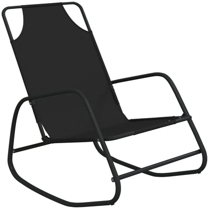 Sun Lounger | Set of 2 | Black | Powder-coated steel, textilene