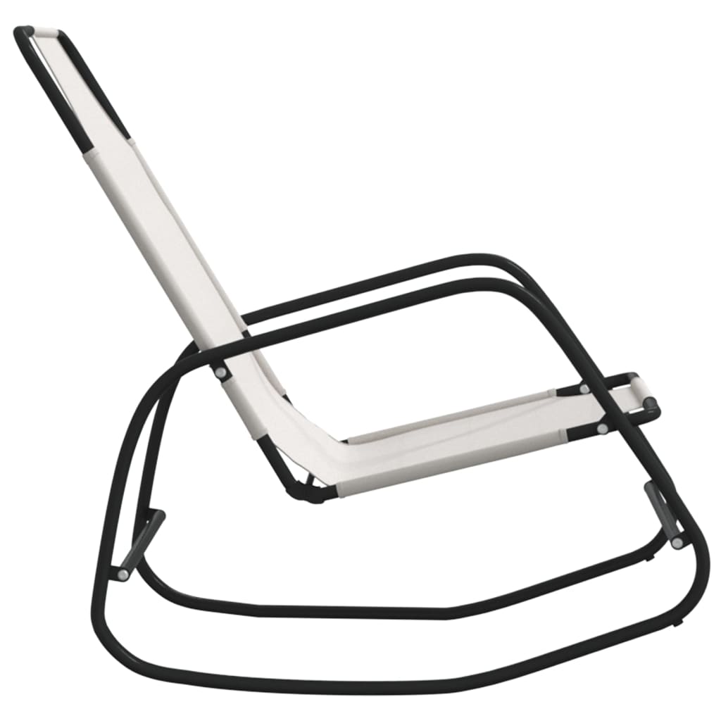 Sun Lounger | Set of 2 | Cream | Strong Powder-coated steel, textilene