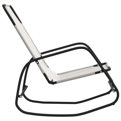 Sun Lounger | Set of 2 | Cream | Strong Powder-coated steel, textilene