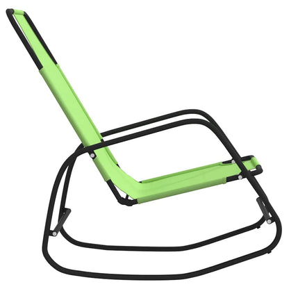 Sun Lounger | Set of 2 | Green | Powder-coated steel, Textilene