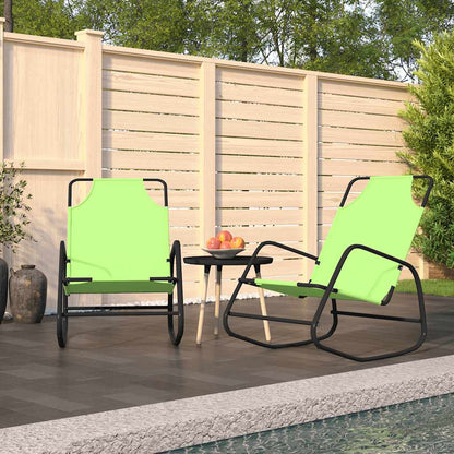 Sun Lounger | Set of 2 | Green | Powder-coated steel, Textilene