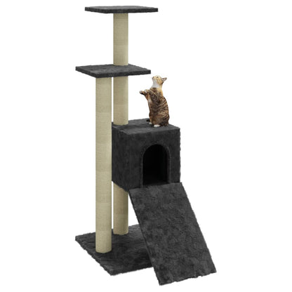 Cat Tree with Sisal Scratching Posts Dark Grey 92 cm
