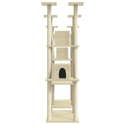 Cat Tree with Sisal Scratching Posts Cream 174 cm