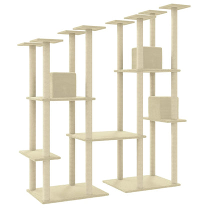 Cat Tree with Sisal Scratching Posts Cream 174 cm