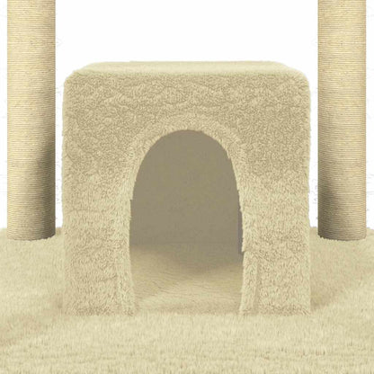 Cat Tree with Sisal Scratching Posts Cream 174 cm