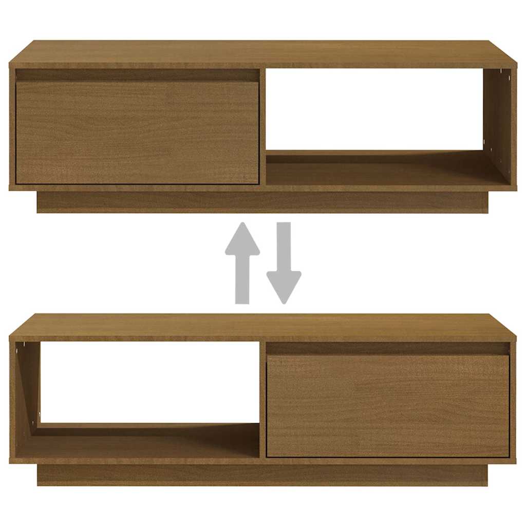 809885 vidaXL Coffee Table Honey Brown 110x50x33,5 cm Solid Wood Pine