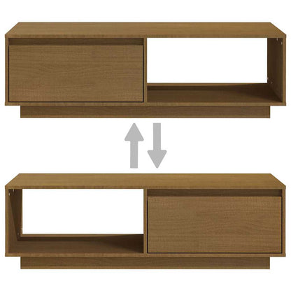 809885 vidaXL Coffee Table Honey Brown 110x50x33,5 cm Solid Wood Pine