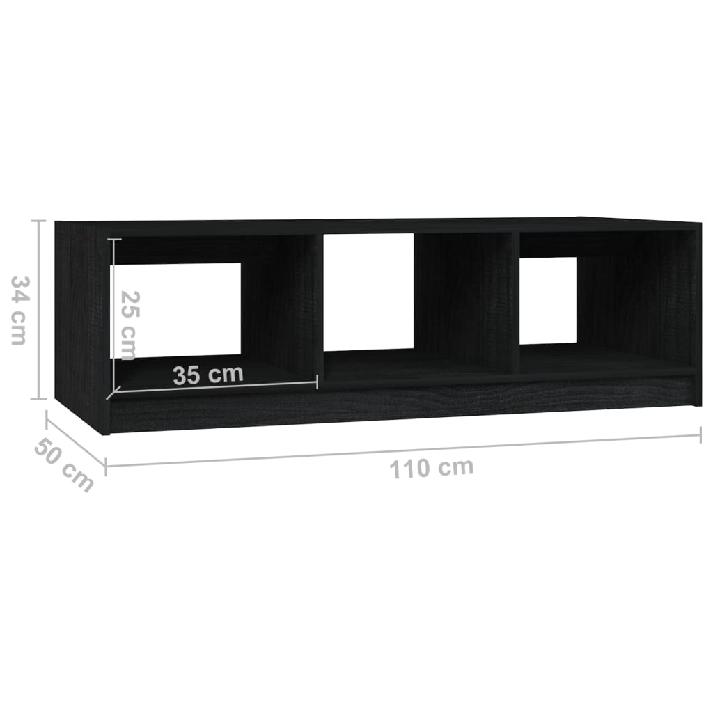 Coffee Table | Black | Solid pinewood | Medium | Storage | Coffee Table