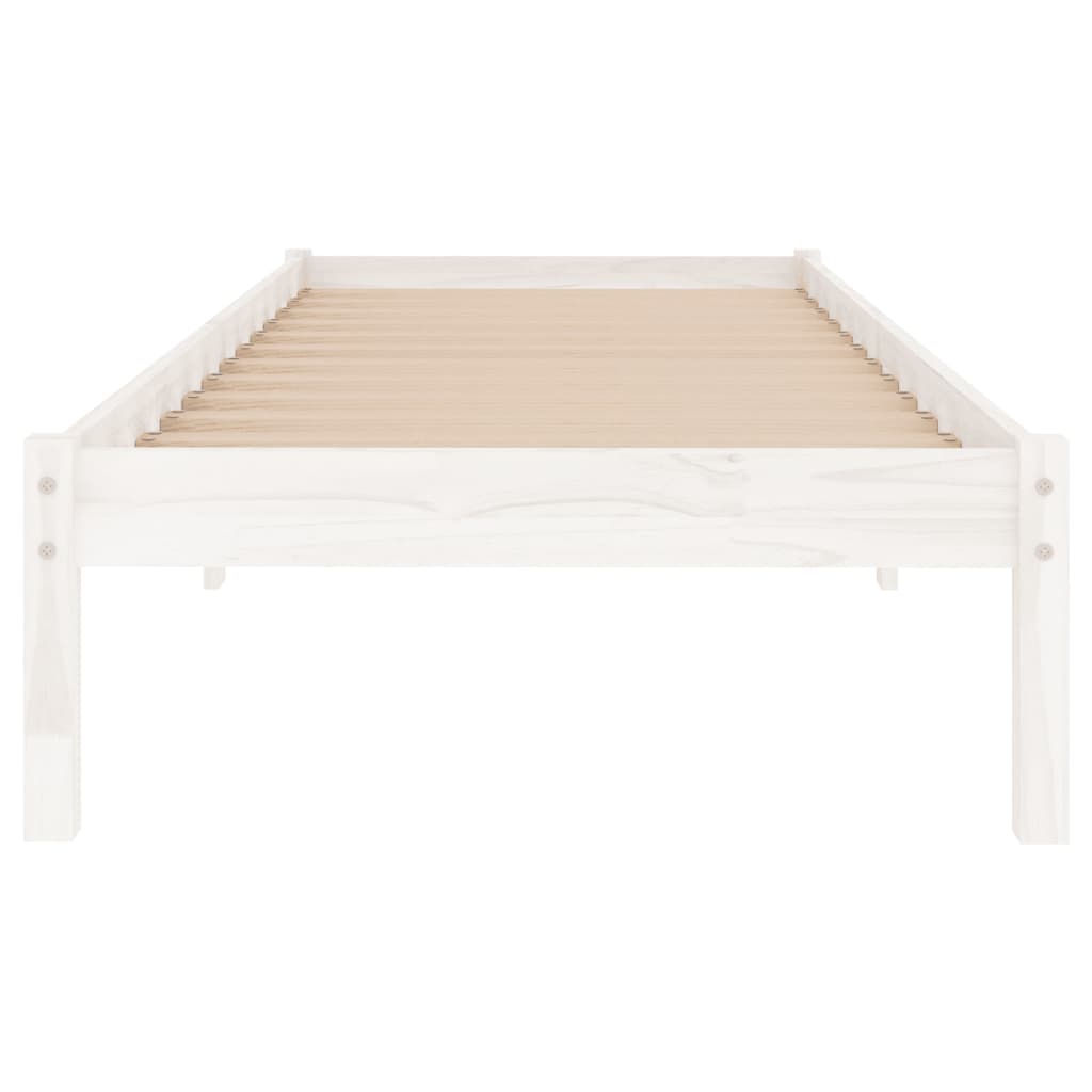 Bed Frame | White | Solid pinewood | 75x190 cm | Durable | Bed Frame