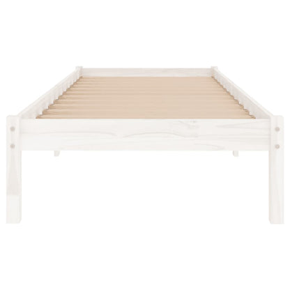 Bed Frame | White | Solid pinewood | 75x190 cm | Durable | Bed Frame