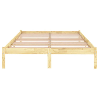 Bed Frame | Natural wood | Solid pinewood | Small Double | Simple