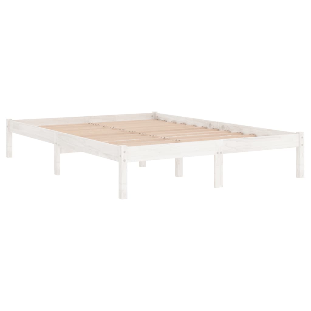 Bed Frame | White | Solid Pine Wood | Double | Durable | Bed Frame