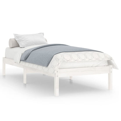 Bed Frame | White | Solid Pine Wood | Single | Sturdy | Bed Frame