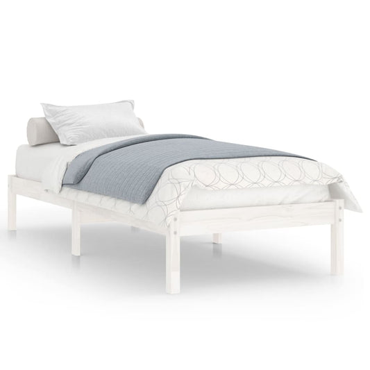 Bed Frame | White | Solid Pine Wood | Single | Sturdy | Bed Frame