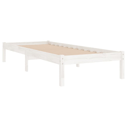 Bed Frame | White | Solid Pine Wood | Single | Sturdy | Bed Frame