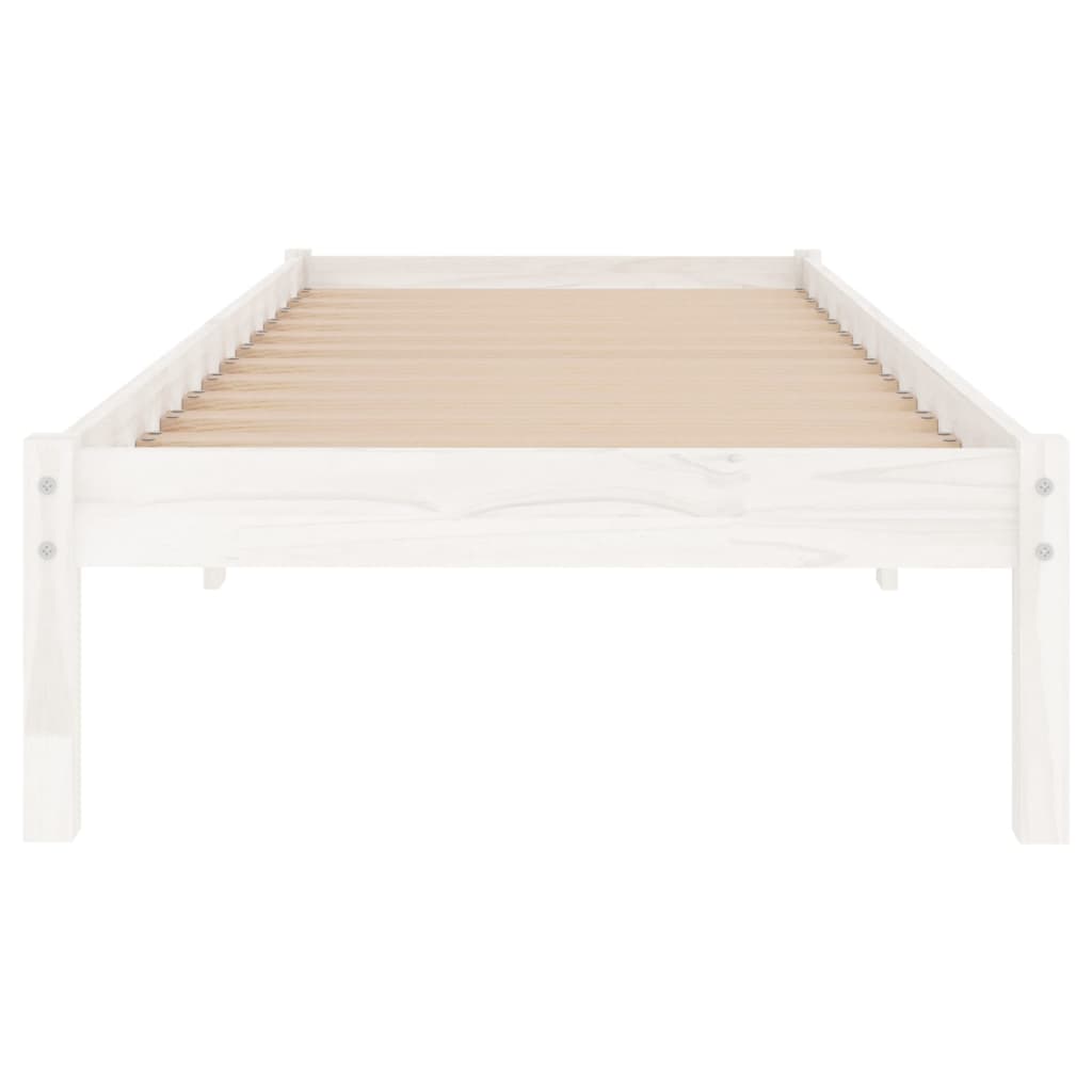 Bed Frame | White | Solid Pine Wood | Single | Sturdy | Bed Frame