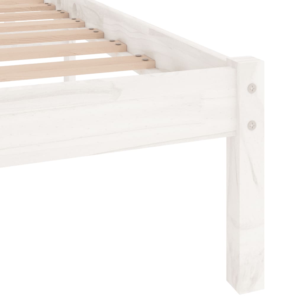 810018 vidaXL Bed Frame without Mattress White Solid Wood 140x200 cm